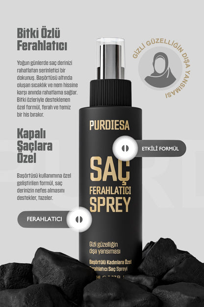 Başörtülü Kadınlar İçin Ferahlatıcı Saç Spreyi – Saç Dökülmesine Karşı Koruma & Gün Boyu Ferahlık