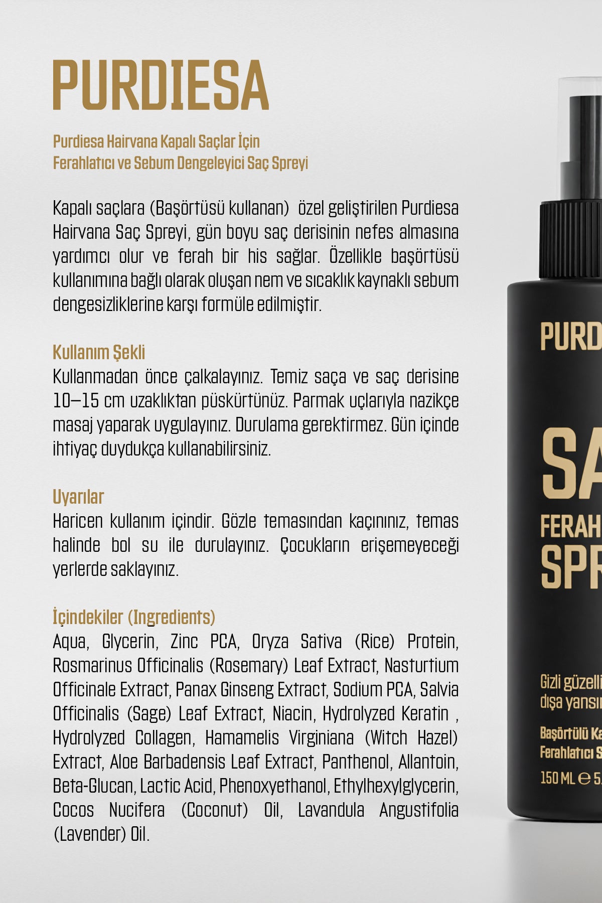 Başörtülü Kadınlar İçin Ferahlatıcı Saç Spreyi – Saç Dökülmesine Karşı Koruma & Gün Boyu Ferahlık